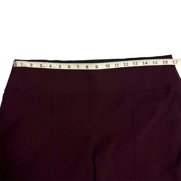 Nine West Burgundy Maroon Wine Ponte Skinny Front Seam Work Leggings Academia XL - Picture 8 of 9